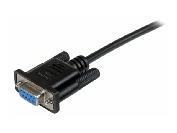 StarTech 1m Black DB9 RS232 Serial Null Modem Cable F/F - DB9 Female to Female - 9 pin RS232 Null Modem Cable - 1 meter, Black - Null modem-kabel -...