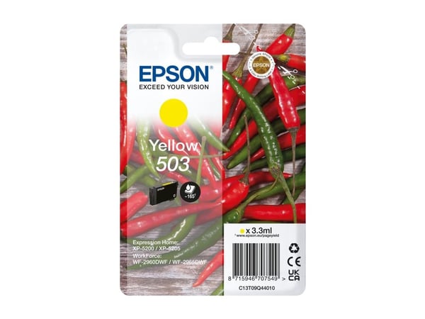 Epson 503, Perusvärintuotto, 3,3 ml, 165 sivua, 1 kpl, Kertapakkaus