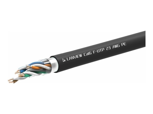 Lanview - Bulkkabel - 305 m - FTP - CAT 6 - halogenfri, utomhus - svart