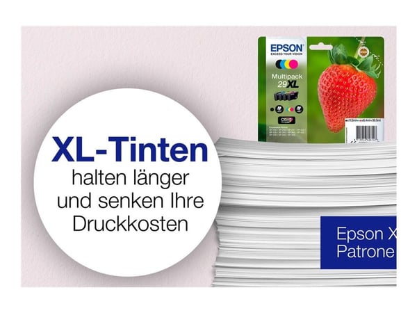 Epson 29XL Multipack - 4-pack - 30.5 ml - XL - svart, gul, cyan, magenta - original - blære med RF/lyd-alarm - blekkpatron - for Expression Home XP...