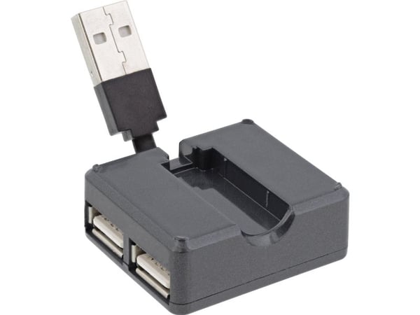 InLine 33293L, USB 2.0 Type-A, USB 2.0 Type-A, 480 Mbit/s, Svart, Plast, 0,04 m