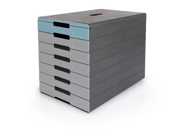 Durable IDEALBOX PRO 7, Plast, Blå, Rød, A4, A4, 7 skuffer, 250 mm