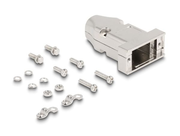 Delock - D-Sub 9-pin connector housing - male / female, with strain relief