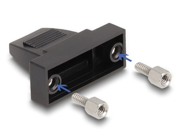 Delock - D-Sub 9-pin connector housing - male / female, for flat cable - svart