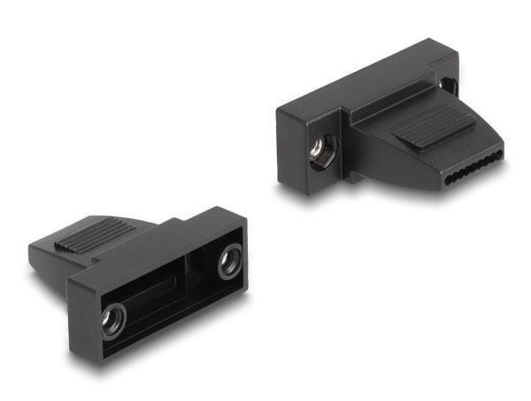 Delock - D-Sub 9-pin connector housing - male / female, for flat cable - svart