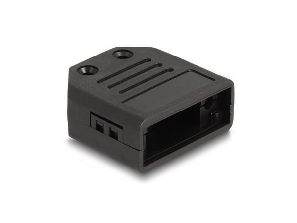 Delock - Koblerhette - D-Sub , for 9 pin male / female, plastic, with strain relief - svart