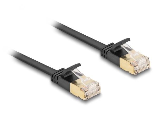 Delock - Nettverkskabel - RJ-45 (hann) til RJ-45 (hann) - 5 m - U/FTP - CAT 7 (kabel) / CAT 6a (kontakter) - uten hindringer, flat, robust latch - ...