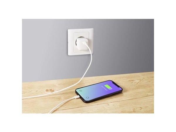 Renkforce RF-5724078, 1 m, Lightning, USB C, Hankjønn, Hankjønn, Hvit