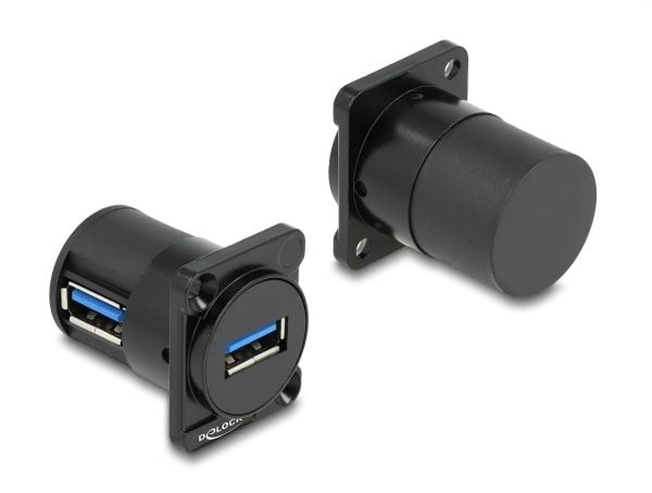 DeLOCK 88067, Kulmikas, Musta, USB A, USB A, Naaras, Naarasliitin, Naarasliitin