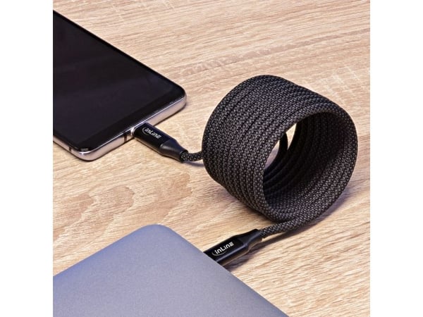 InLine 35881, 1 m, USB C, USB C, USB 2.0, 480 Mbit/s, sortering