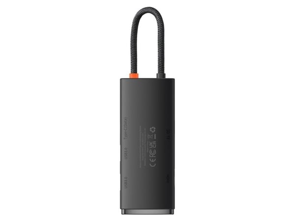 Baseus WKQX050001, USB Type-C, HDMI, USB 3.2 Gen 1 (3.1 Gen 1) Type-A, USB Type-C, MicroSD (TransFlash), SD, 5000 Mbit/s, 2160p, musta