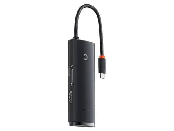 Baseus WKQX050001, USB Type-C, HDMI, USB 3.2 Gen 1 (3.1 Gen 1) Type-A, USB Type-C, MicroSD (TransFlash), SD, 5000 Mbit/s, 2160p, musta