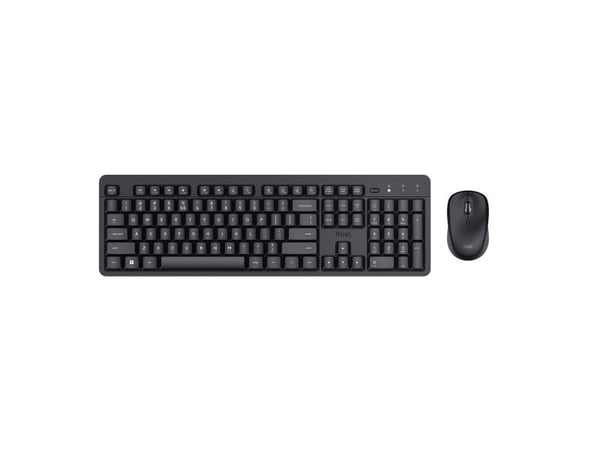 Trust Ody II, Trådlös, RF Trådlös, Membrantangentbrytare, QWERTY, Svart, Mus inkluderad