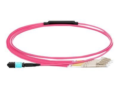 Lanview - Koblingskabel - MTP (hunn) til LC/UPC (hann) - 2 m - fiberoptisk - dupleks - 50 / 125 mikroner - OM4 - halogenfri, 10 Gigabit ethernet, 1...