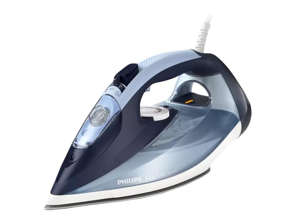 Philips Azur 7000 Series DST7020 - Dampstrykejern - såleplate: SteamGlide Plus - 2800 W - lys blå/mørk blå