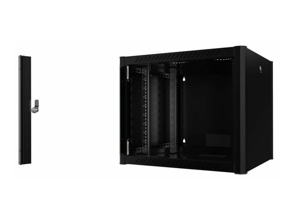Lanview by Logon - Rack skåp - 60 x 56, pro - väggmontering - RAL 9005, svart - 9U - 19"