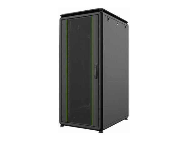 Lanview by Logon - Rack skåp - 800 x 800 mm, datalinje - fristående - svart, RAL 9005 - 26U - 19"