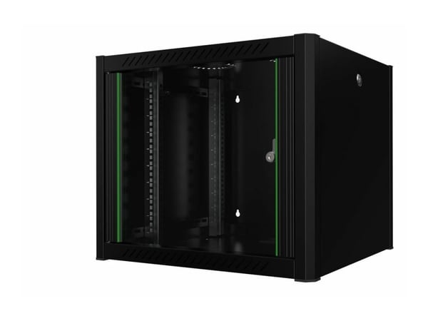 Lanview by Logon - Rack skap - 60 x 56, pro - veggmonterbar - RAL 9005, svart - 9U - 19"