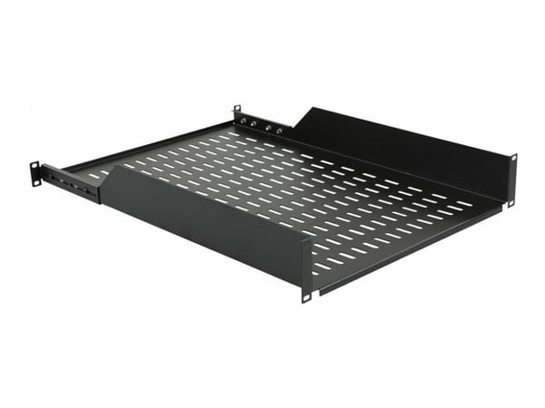 Lanview by Logon - Hylla för rack - front,1U rear connected, d=650 mm - svart, RAL 9005 - 2U - 19"