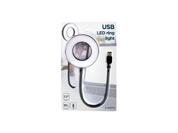 Gembird - USB light - LED - 3 W - vitt ljus - 6500 K - ring