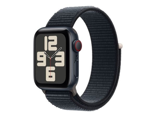 Apple Watch SE (GPS + Cellular) - 2a generation - 40 mm - midnattsaluminium - smart klocka med sportögla - vävd nylon - midnatt - handledsstorlek: ...