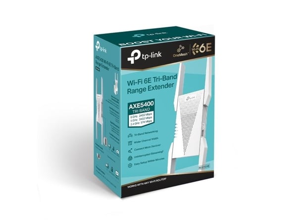 TP-Link RE815XE, Hvit, Utvendig, Mesh satellitt, Tre-båndsfrekvens (2,4 GHz / 5 GHz / 6 GHz), Wi-Fi 6 (802.11ax), 2402 Mbit/s