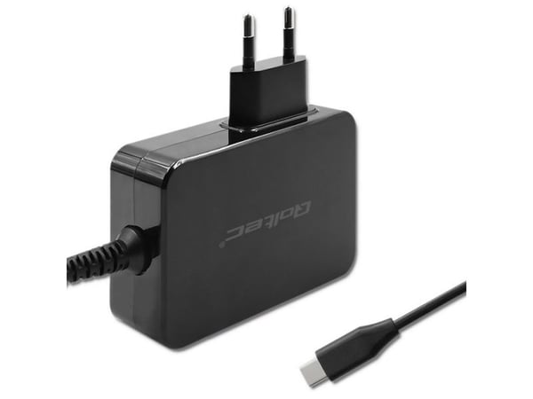Qoltec lader GaN Power Pro lader | 1xUSB-C | 90W | 5-20V | 3-4,5A | Svart