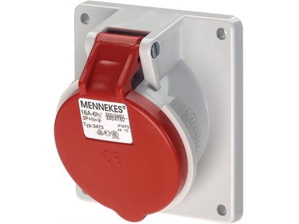 MENNEKES 3473, Suora, 400 V, Punainen, Valkoinen, IP44, 1 kpl