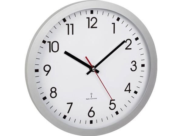 TFA - Klokke - kvarts - veggmonterbar - 30 cm - ramme: sølv