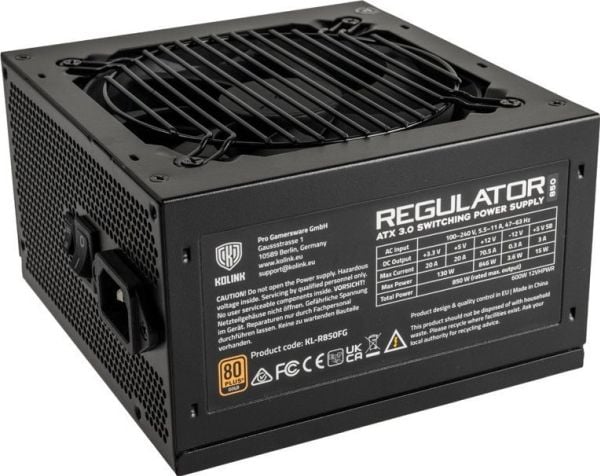 Kolink Regulator, 850 W, 100 - 240 V, 47 - 63 hz, 5.5 - 11 A, 5,5 A, 11 A