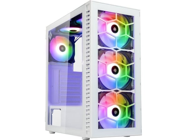 Kolink OBSERVATORY HF GLASS WHITE ARGB, Midi Tower, PC, Valkoinen, ATX, mikro ATX, Mini-ITX, Metalli, Karkaistu lasi, Multi