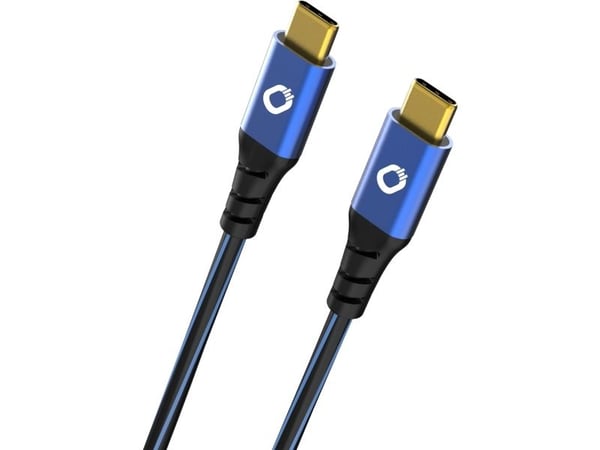 OEHLBACH D1C9351, 1 m, USB C, USB C, USB4 Gen 2x2, 20 Gbit/sek, Blå