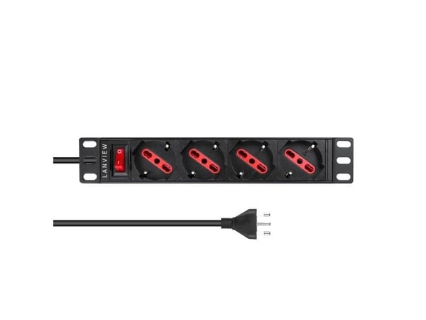 Lanview LVR-2MIT-SW-IT4, Perus, 1U, musta, musta, 2 m, 482,5 mm