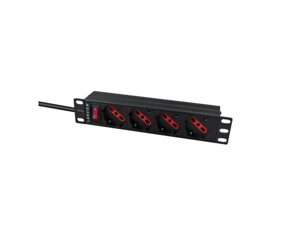 Lanview LVR-2MIT-SW-IT4, Perus, 1U, musta, musta, 2 m, 482,5 mm