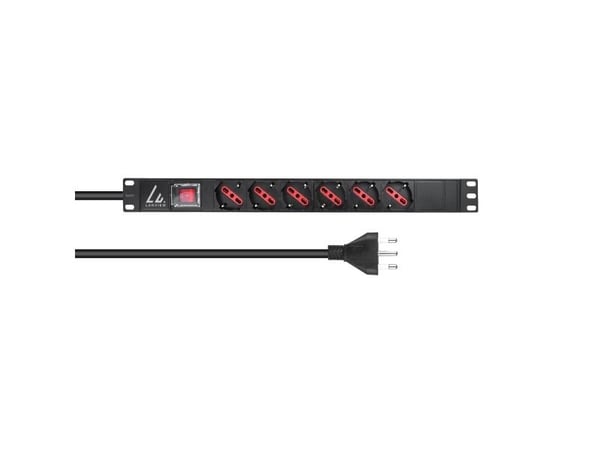 Lanview LVR-2MIT-SW-IT6, Perus, 1U, musta, musta, 2 m, 482,5 mm