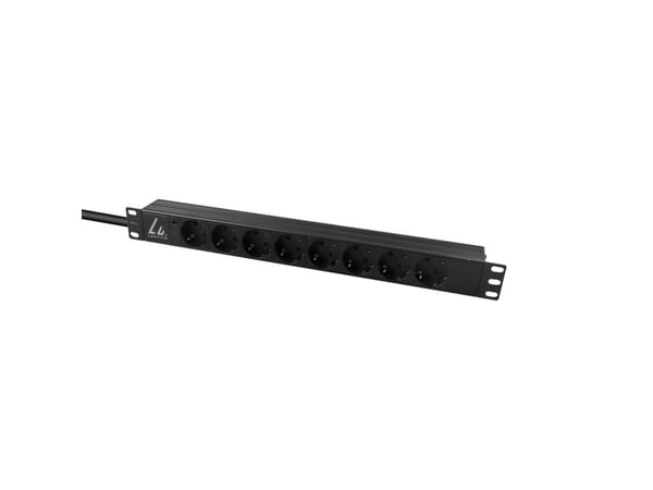 Lanview LVR-3MSCH-LIC-SCH8, Perus, 1U, Yksivaiheinen, Vaaka, musta, 8 AC-pistorasia(a)