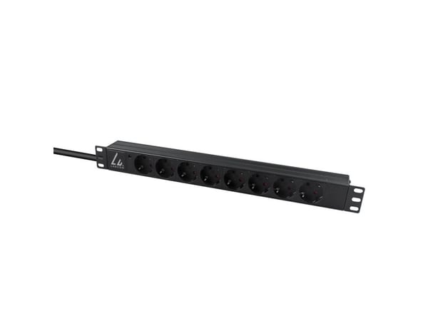 Lanview LVR-2MSCH-LIC-SCH8, Perus, 1U, Yksivaiheinen, Vaaka, musta, 8 AC-pistorasia(a)