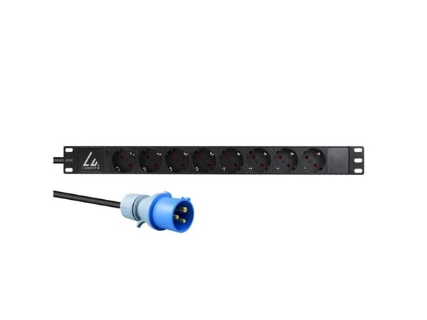 Lanview LVR-3MIEC-LIC-SCH8, Perus, 1U, Yksivaiheinen, Vaaka, musta, 8 AC-pistorasia(a)