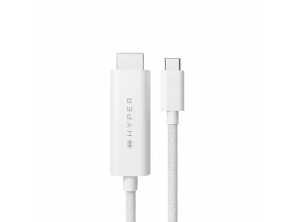 HyperDrive - Adapterkabel - USB-C hann til HDMI hann - 2.5 m - hvit - 4K 60Hz støtte, Støtte for DP Alt-modus