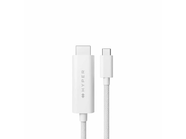 HyperDrive - Adapterkabel - USB-C hann til HDMI hann - 2.5 m - hvit - 4K 60Hz støtte, Støtte for DP Alt-modus