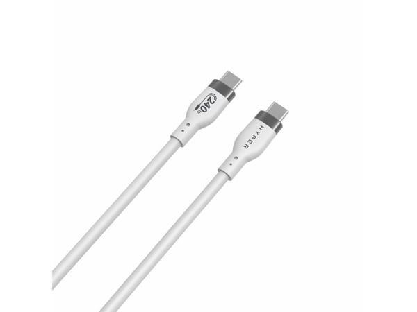 HyperJuice - USB-kabel - USB-C (hann) til USB-C (hann) - USB 2.0 - 2 m - utvidet effektområde (EPR), USB Power Delivery (240 W) - hvit