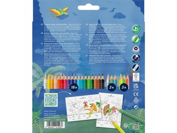 Faber-Castell Colour GRIP - Fargeblyant - t-rex - ikke-permanent (en pakke 24)