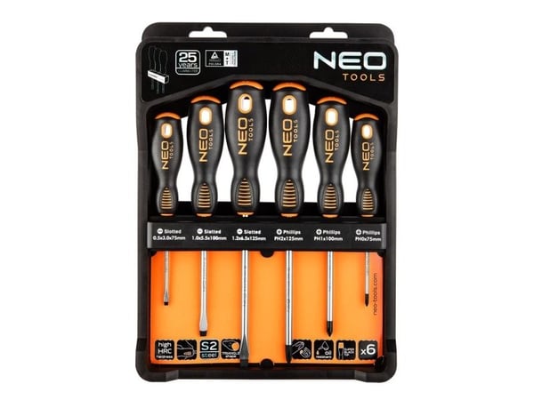 Neo Tools skruvmejselsats, 6 st