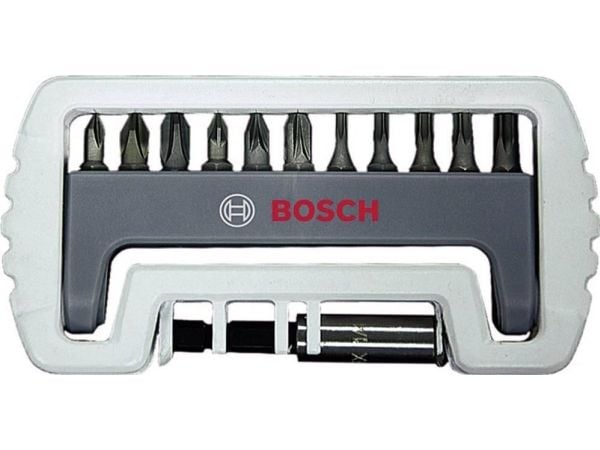 Bosch Extra Hard - Spissett for skrutrekker - 12 deler - torx, phillips, pozidriv - sekspunkters - lengde: 25 mm