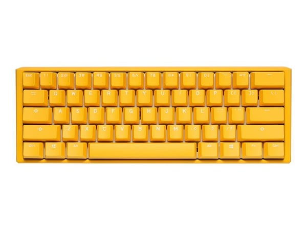 Ducky One 3 Mini - Tastatur - bakgrunnsbelyst - USB-C - QWERTY - tastsvitsj: CHERRY MX Clear - yellow ducky