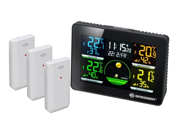 Bresser Thermo Hygro Quadro NLX - Værstasjon - svart