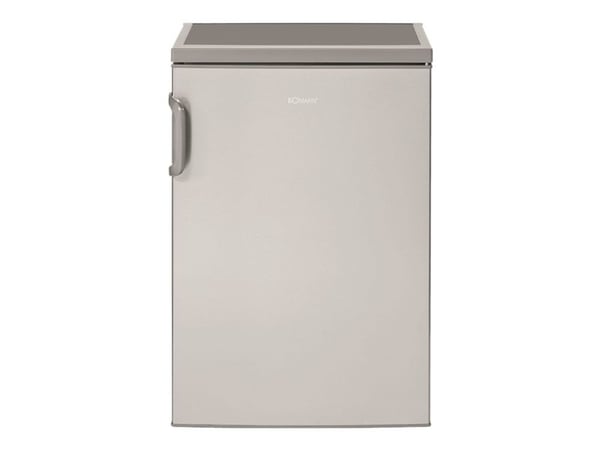 Bomann KS 2194 - Kylskåp med frysfack - bredd: 56 cm - djup: 57.5 cm - höjd: 84.5 cm - 119 liter - Klass D - design i rostfritt stål