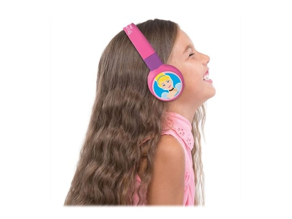 Lexibook Disney Princess - Hodetelefoner - on-ear - Bluetooth - trådløs, kablet - 3,5 mm jakk - rosa