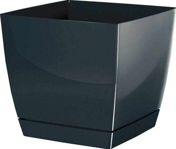 Prosperplast COUBI neliön muotoinen kukkaruukku DUKP100-426U, väri grafiitti, Prosperplast, mitat 10x10x7.5 cm