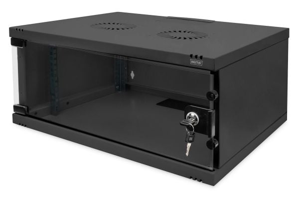 Digitus SoHo Series - Skap - 540 x 400 mm (WxD), unassembled - veggmonterbar - svart, RAL 9005 - 4U - 19"